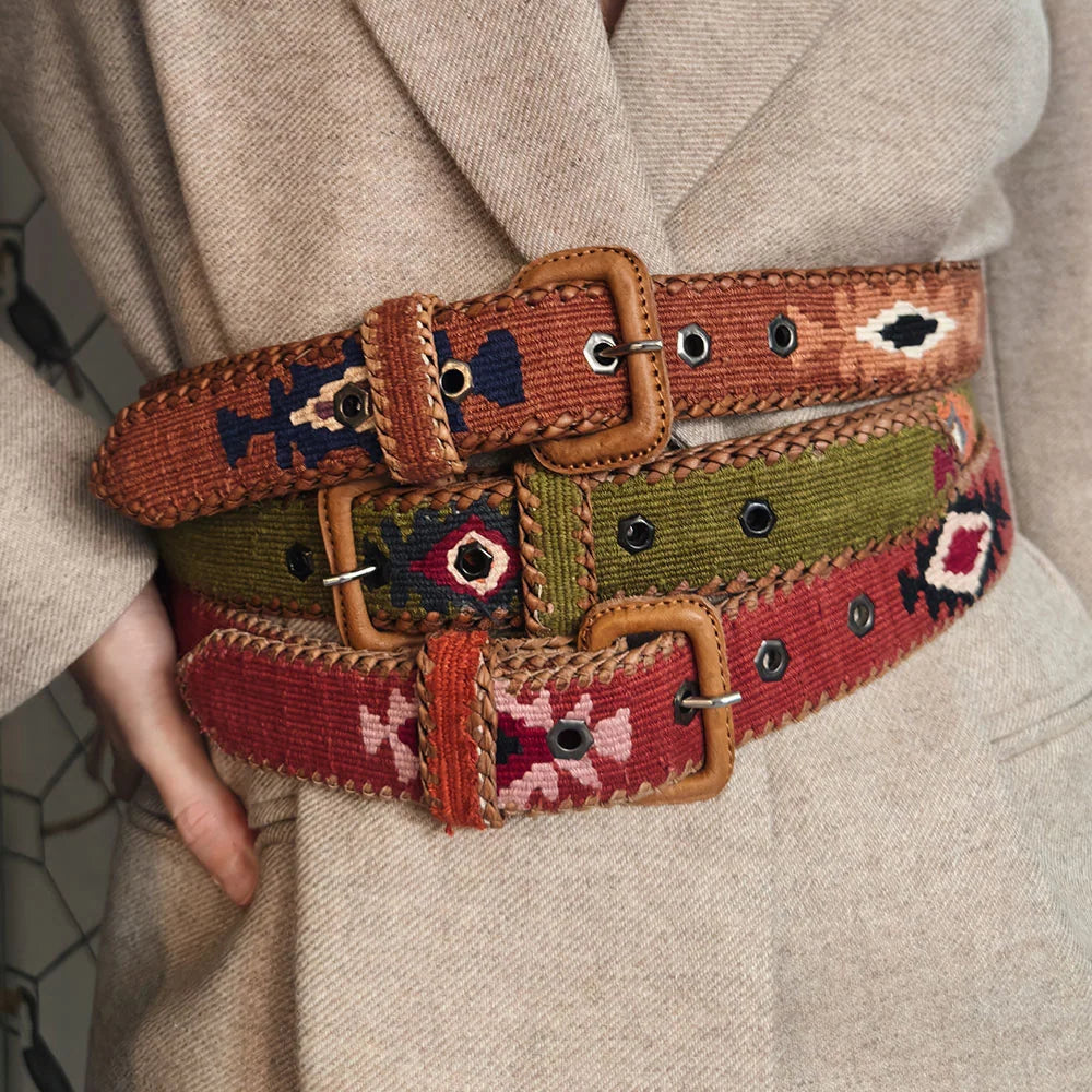 Ceinture tissée unisexe La Mansa Vert Cacería, troisième vue