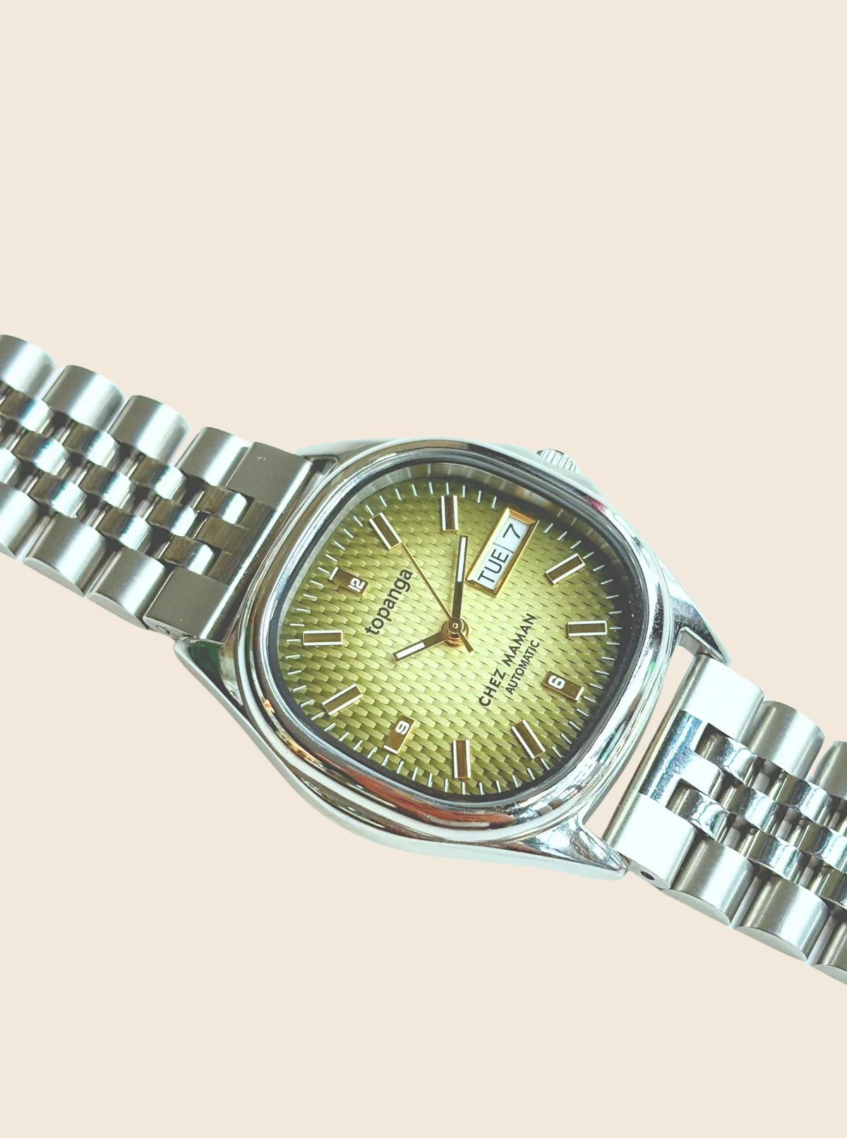 Montre Chez Maman Topanga Green Canyon Gold bracelet jubilee, deuxième vue