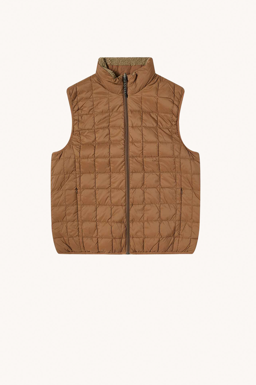 TAION - Veste Gilet Boa Réversible Brown