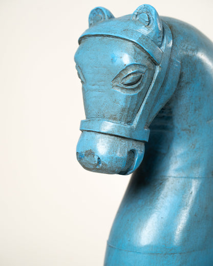 L'ÎLE BLEUE - PETITE CHAISE CHEVAL BOIS BLEU