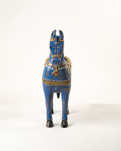 L'ÎLE BLEUE - CHEVAL BOIS PEINT MAINS 2
