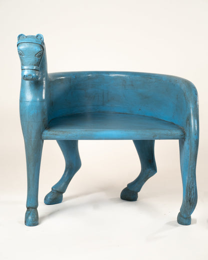 L'ÎLE BLEUE - PETITE CHAISE CHEVAL BOIS BLEU