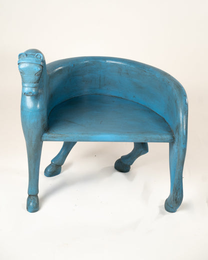 L'ÎLE BLEUE - PETITE CHAISE CHEVAL BOIS BLEU