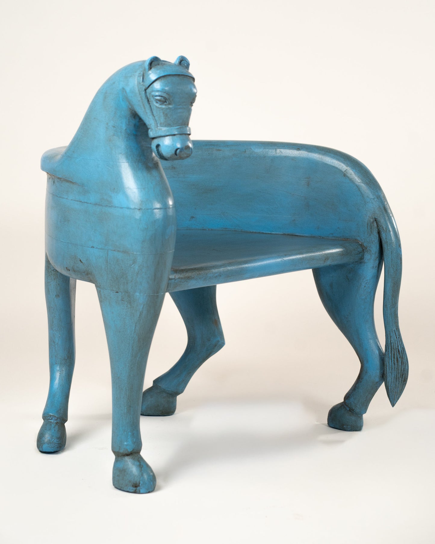 L'ÎLE BLEUE - PETITE CHAISE CHEVAL BOIS BLEU