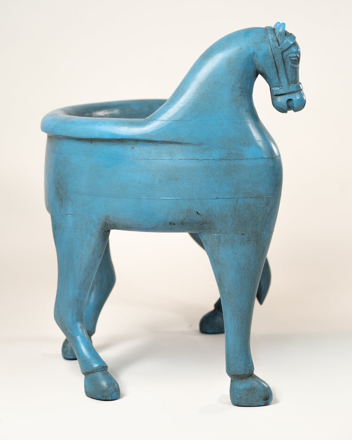 L'ÎLE BLEUE - PETITE CHAISE CHEVAL BOIS BLEU