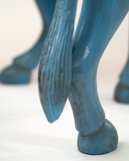 L'ÎLE BLEUE - PETITE CHAISE CHEVAL BOIS BLEU