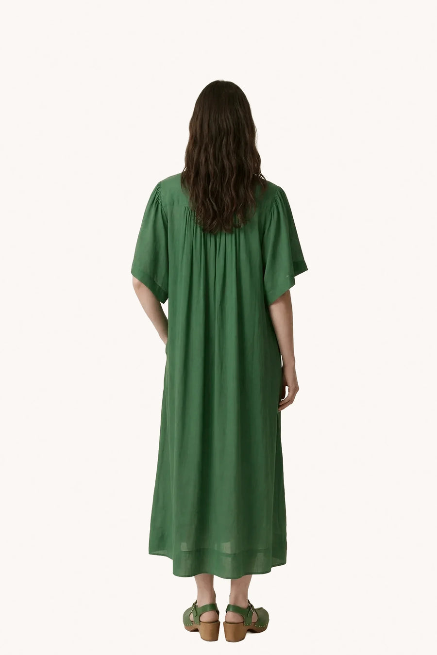 ROBE LONGUE FEMME VERTE CROCHET "RIVAL"