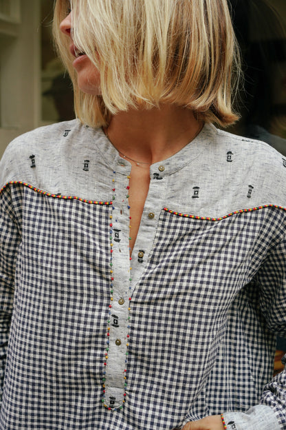 L'ÎLE BLEUE - Blouse Lola Woven Check