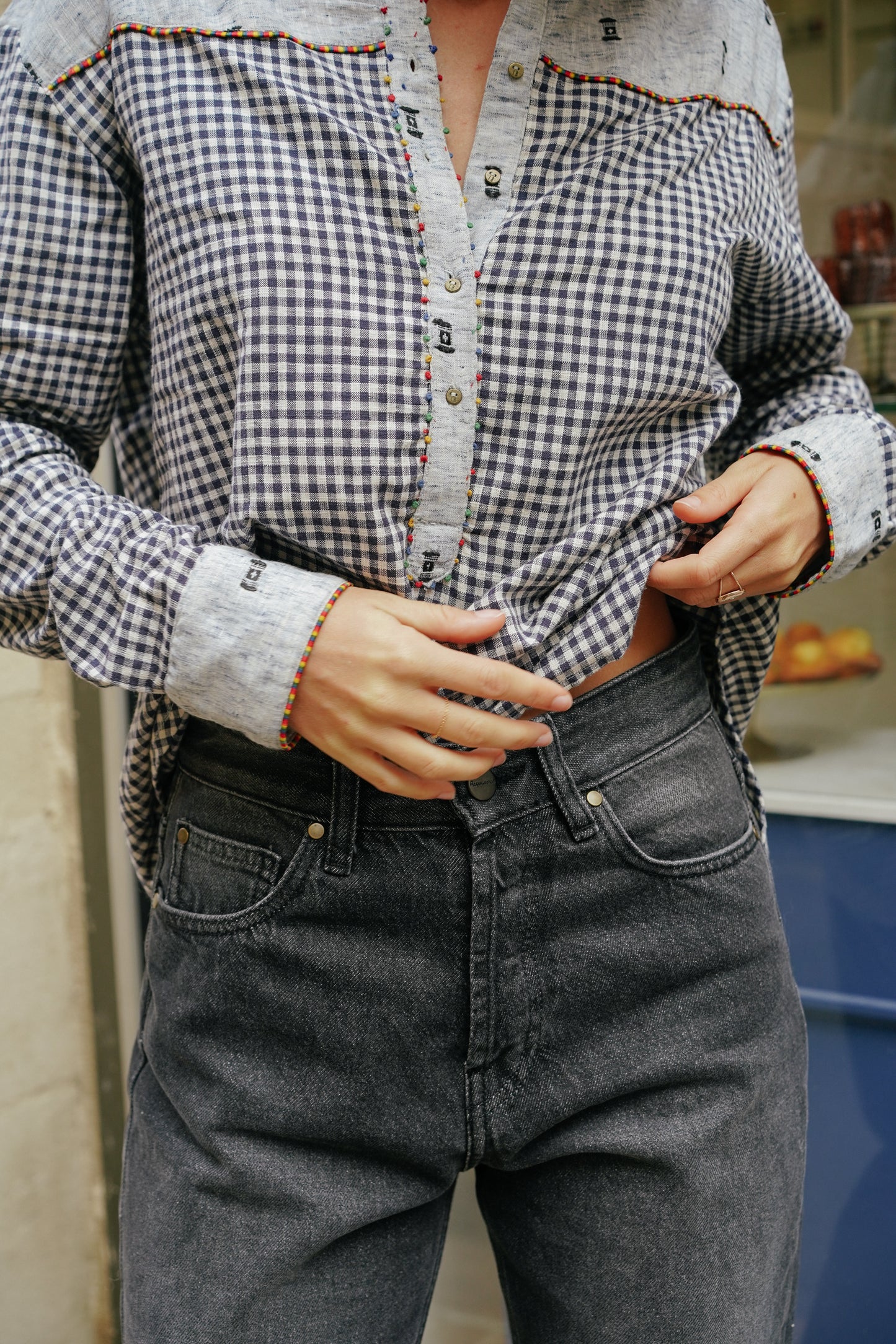 L'ÎLE BLEUE - Blouse Lola Woven Check