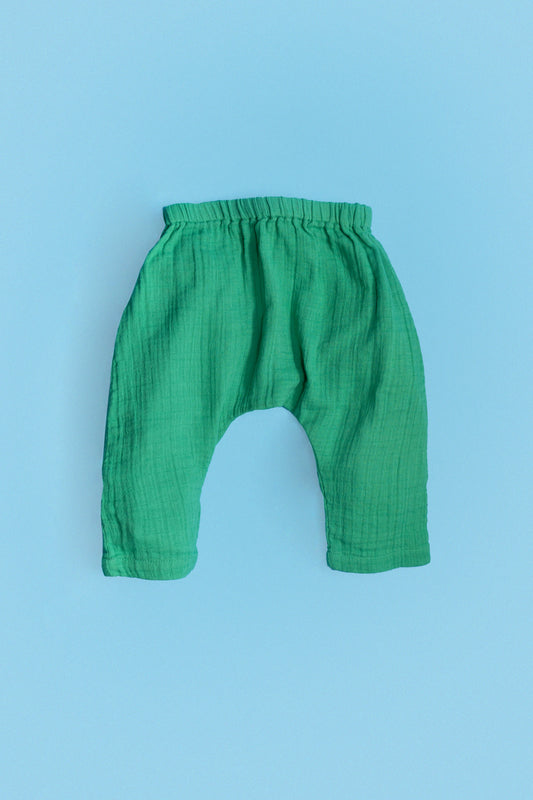 L'ÎLE BLEUE - Pantalon Gaze de Coton Vert
