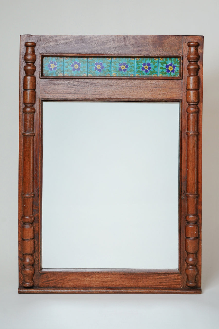 THE BLUE ISLAND - Wood and Ceramic Mirror