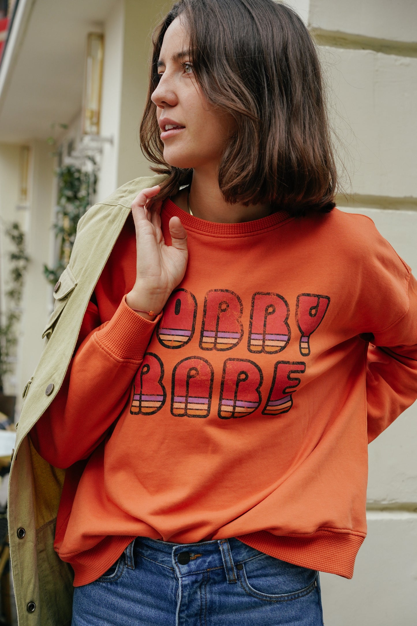 SISTERS DEPARTMENT - Sweatshirt Terracotta Lobby Babe