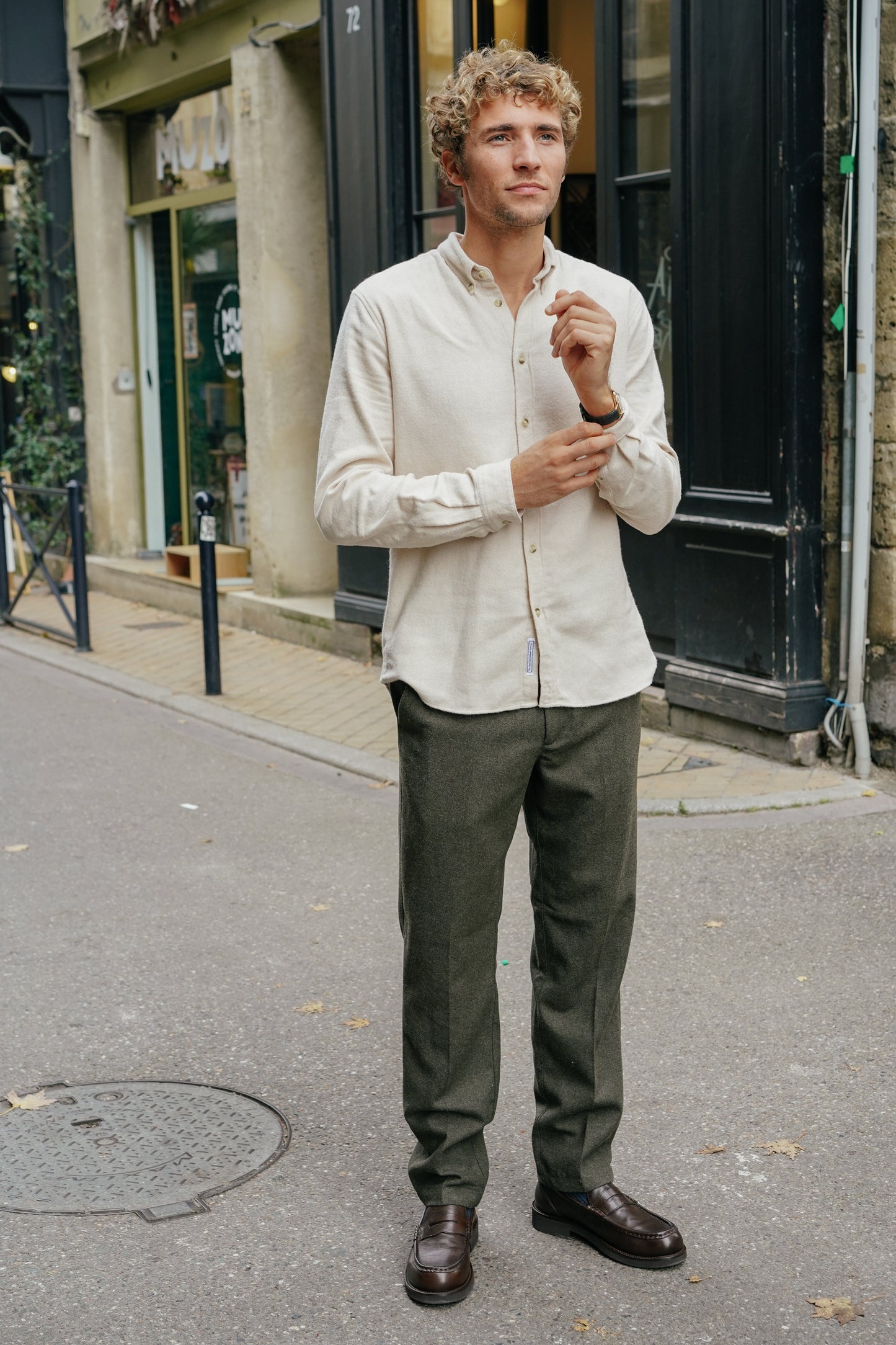 LES DEUX - Como Reg Wool Suit Pants