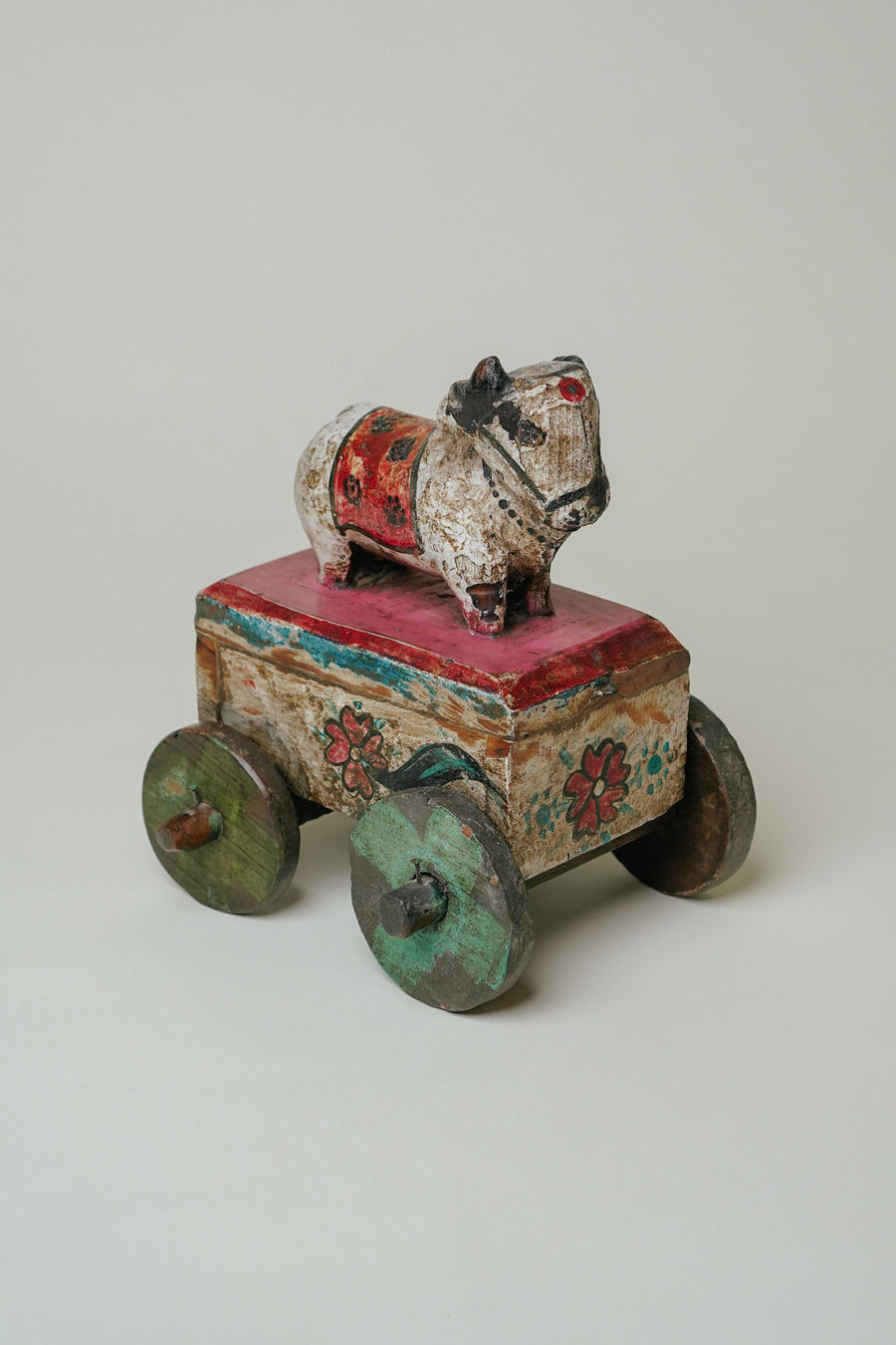 L'ÎLE BLEUE - Vache à Roulettes en Bois d'Acacia