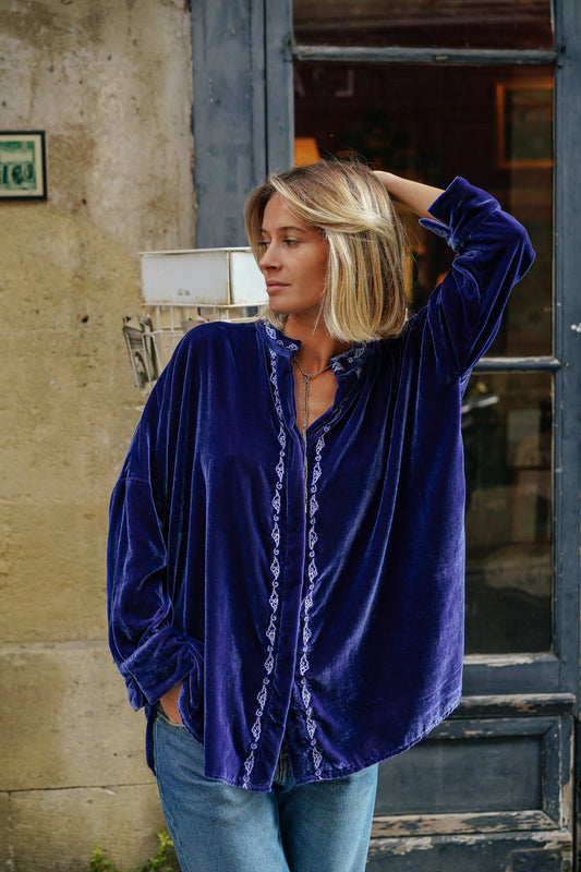 L'ÎLE BLEUE - Blouse Catherine Blue Purple