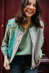 L'ÎLE BLEUE - Gilet Kantha - Sequins