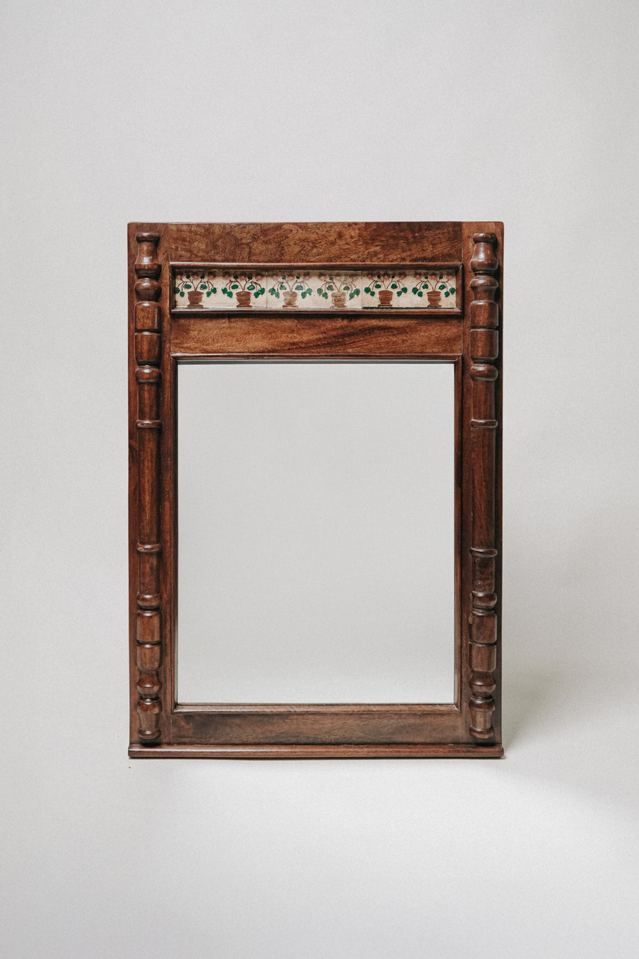 THE BLUE ISLAND - Wood and Ceramic Mirror