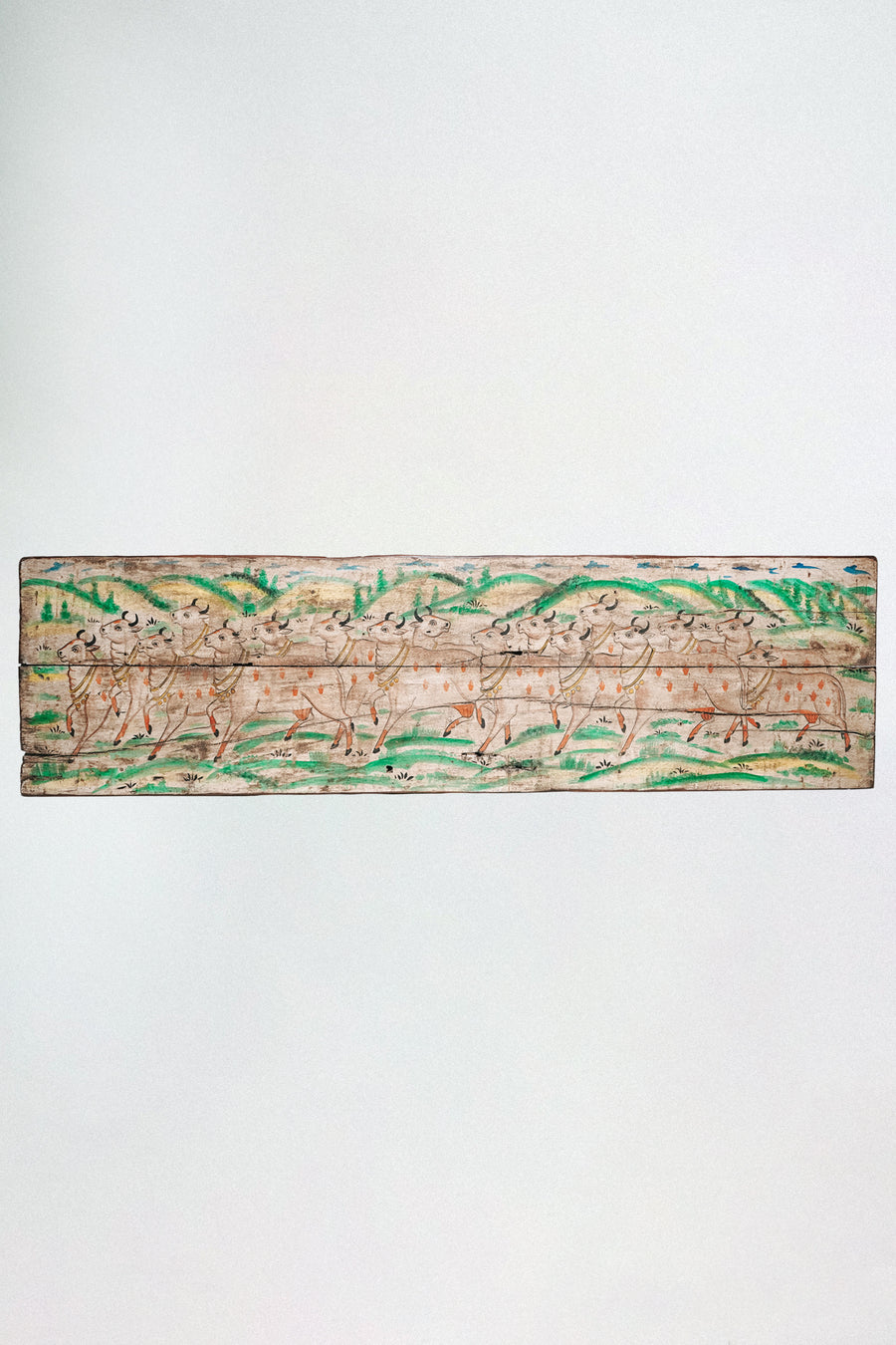 L'ÎLE BLEUE - PEINTURE SUR BOIS VACHES