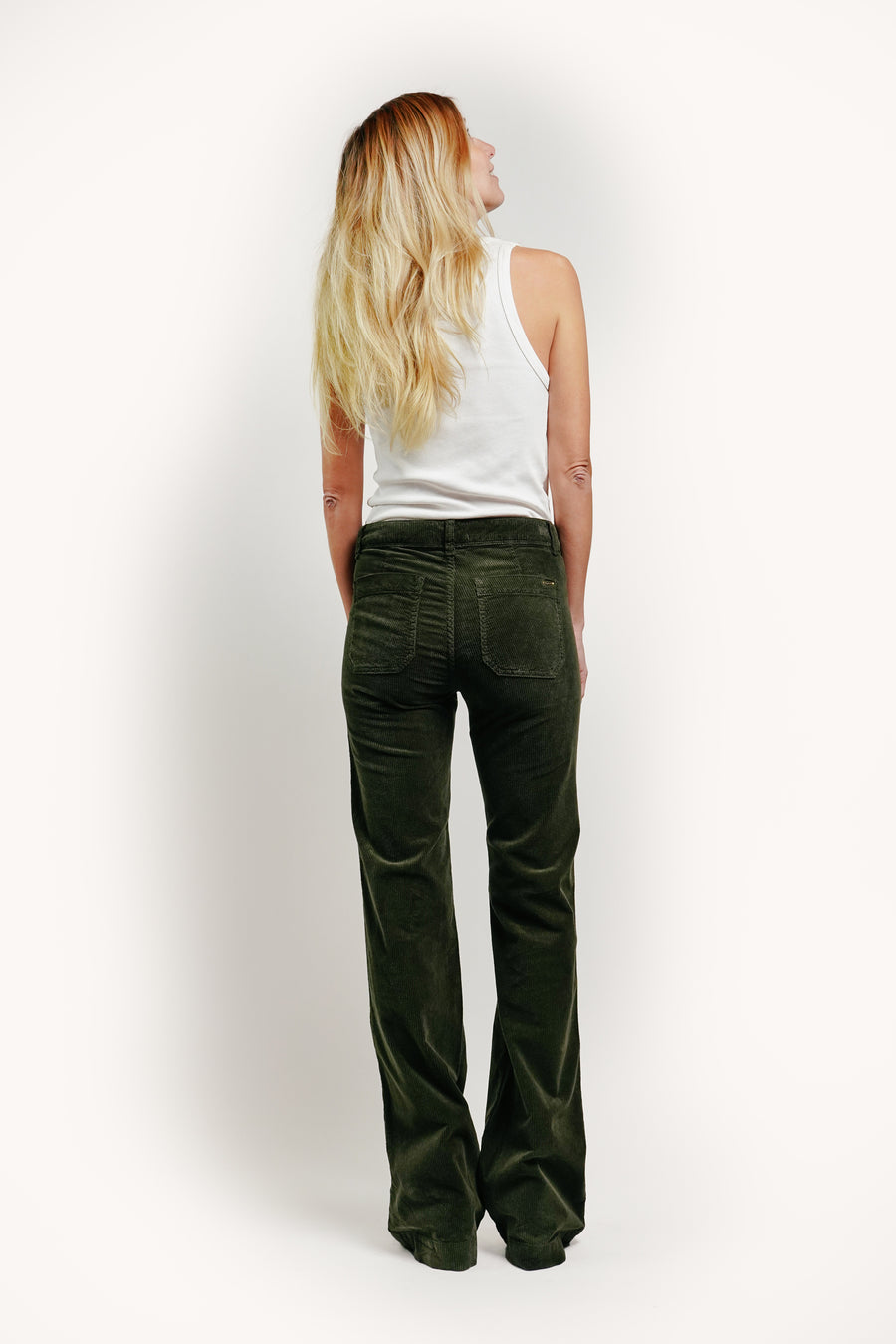 ACQUAVERDE - CHARLOTTE FOREST GREEN VELVET TROUSERS