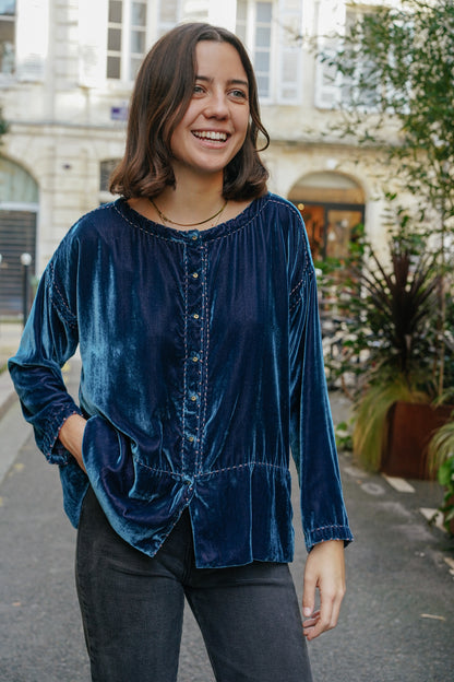 L'ÎLE BLEUE - Blouse Frieda Denim Blue