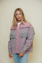 L'ÎLE BLEUE - Veste Kantha - Franges
