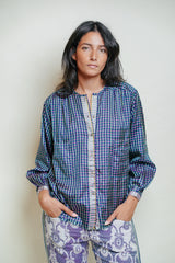 L'ÎLE BLEUE - Kamini Silk Navy Blouse