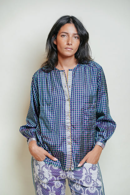 L'ÎLE BLEUE - Blouse Kamini Silk Navy