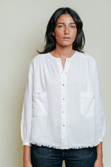 THE BLUE ISLAND - Kamini Blouse - white honeycomb