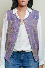 L'ÎLE BLEUE - Kantha Vest - Sequins