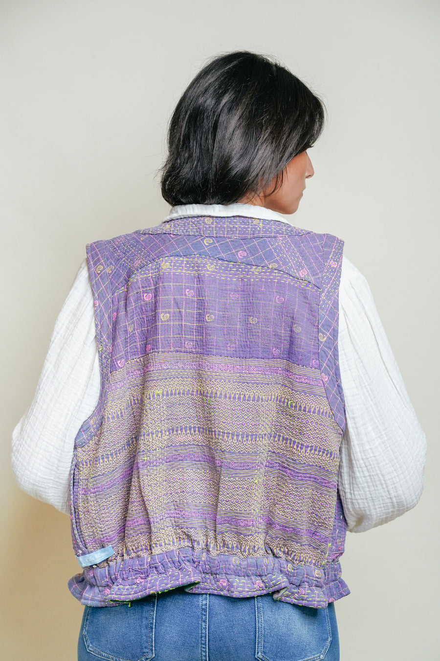 THE BLUE ISLAND - Kantha Vest - Sequins