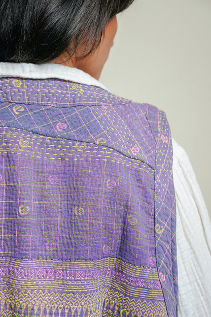 THE BLUE ISLAND - Kantha Sequin Vest 15