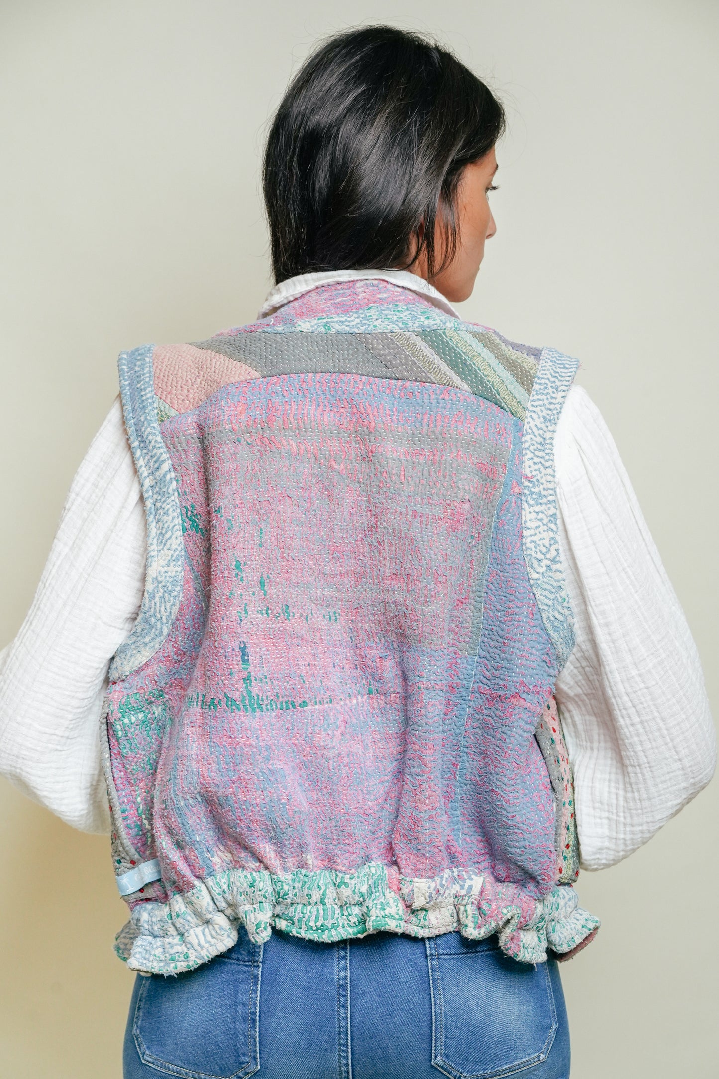 THE BLUE ISLAND - Kantha Sequin Vest 16
