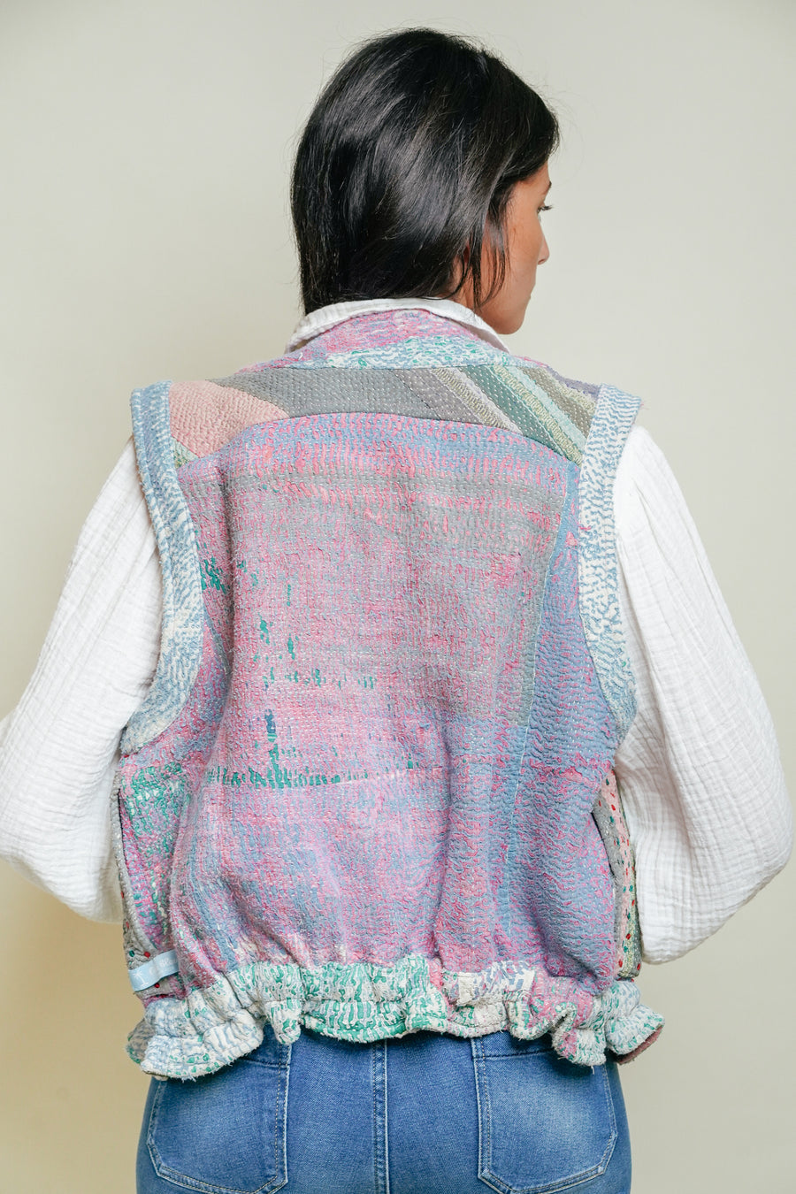 THE BLUE ISLAND - Kantha Vest - Sequins