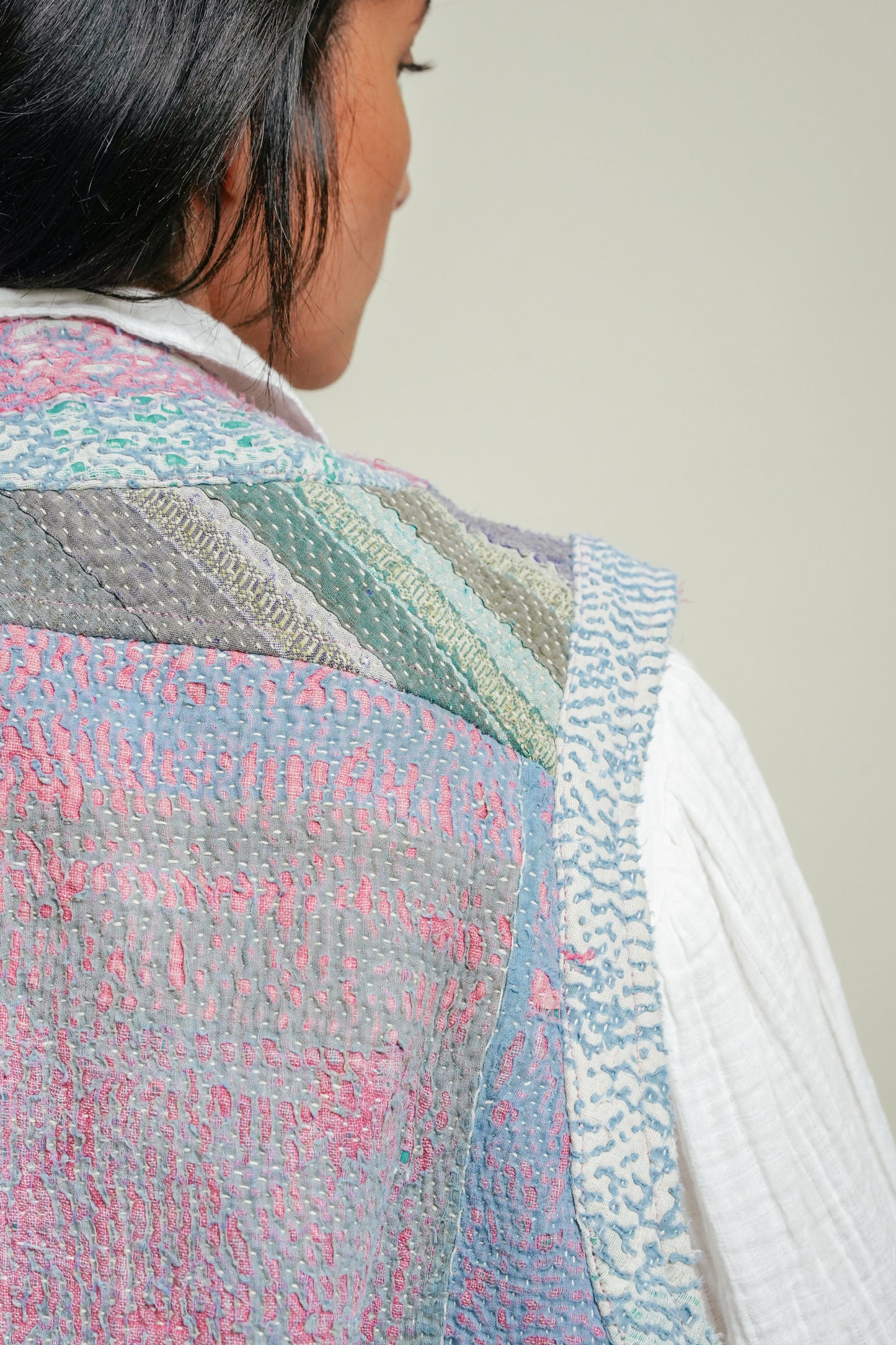 THE BLUE ISLAND - Kantha Sequin Vest 16