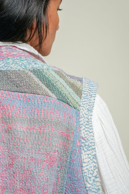 THE BLUE ISLAND - Kantha Sequin Vest 16