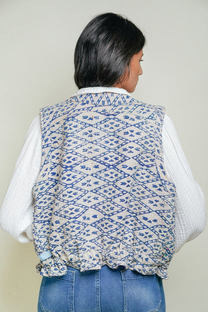 THE BLUE ISLAND - Kantha Sequin Vest 9