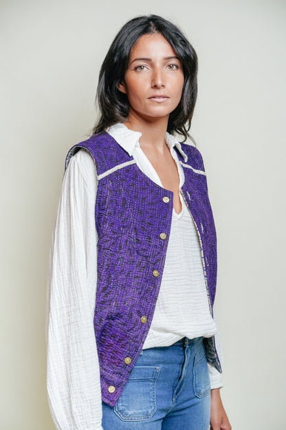 THE BLUE ISLAND - Kantha Sequin Vest 9