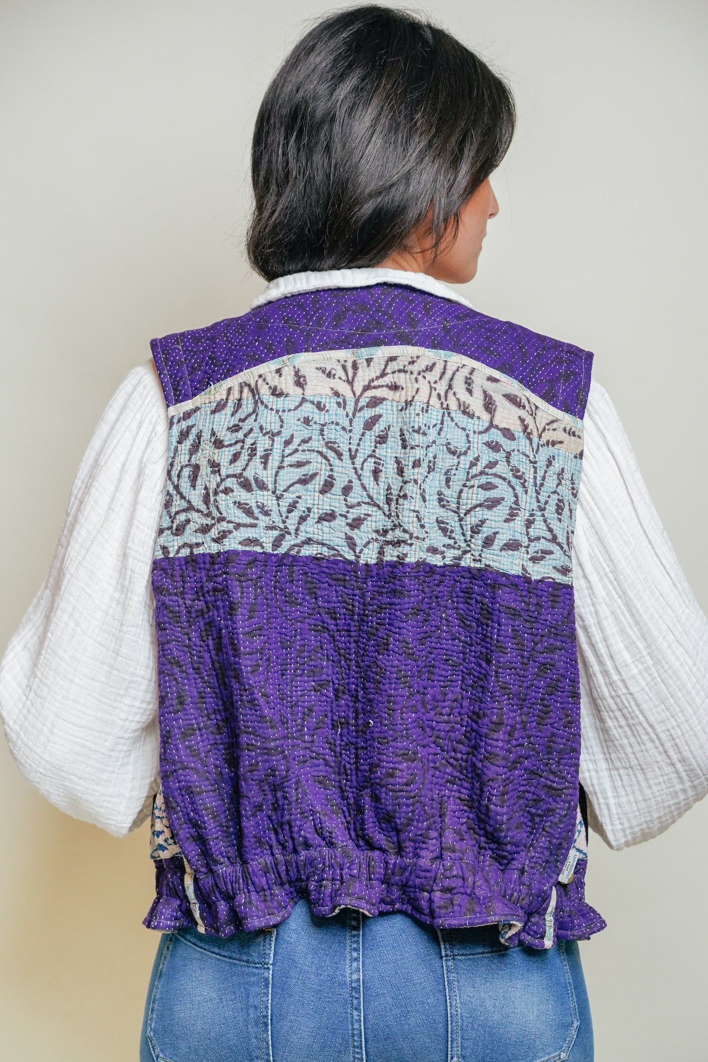 THE BLUE ISLAND - Kantha Sequin Vest 9