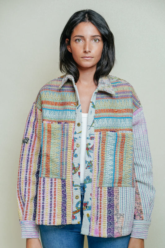 L'ÎLE BLEUE - Veste Kantha Patchwork 7