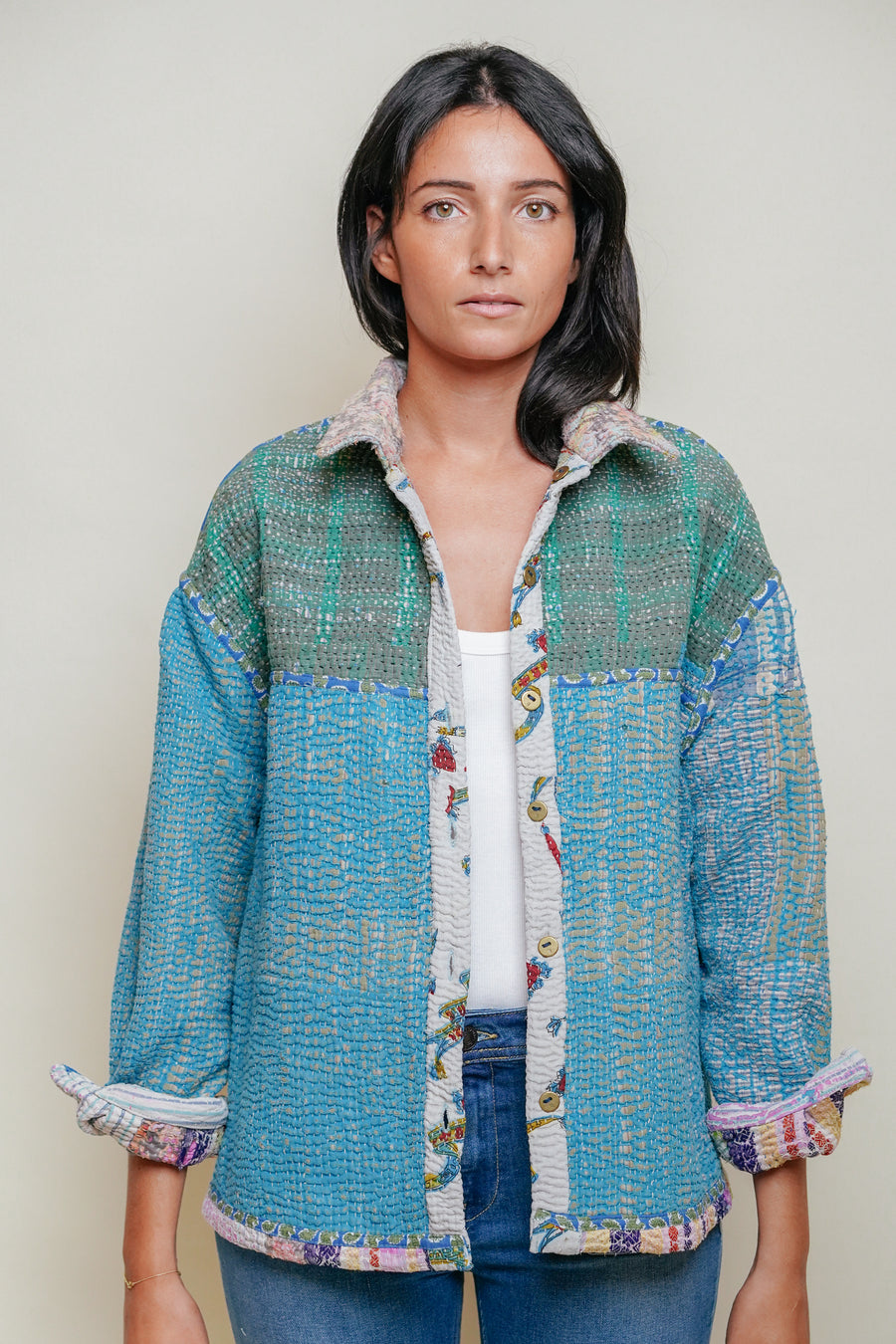 L'ÎLE BLEUE - Veste Kantha