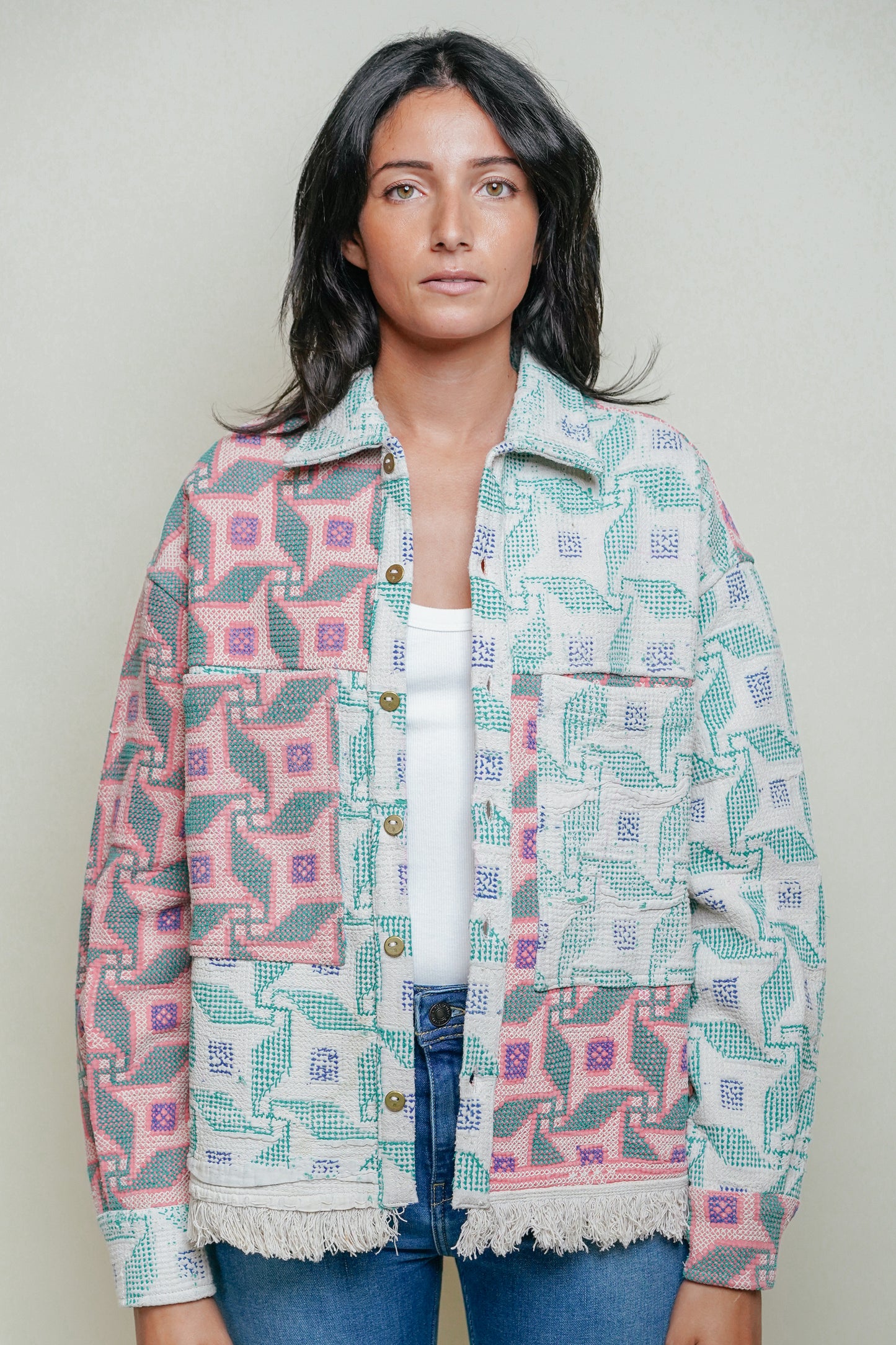 BLUE ISLAND - Kantha Lahori Patchwork Vest 1