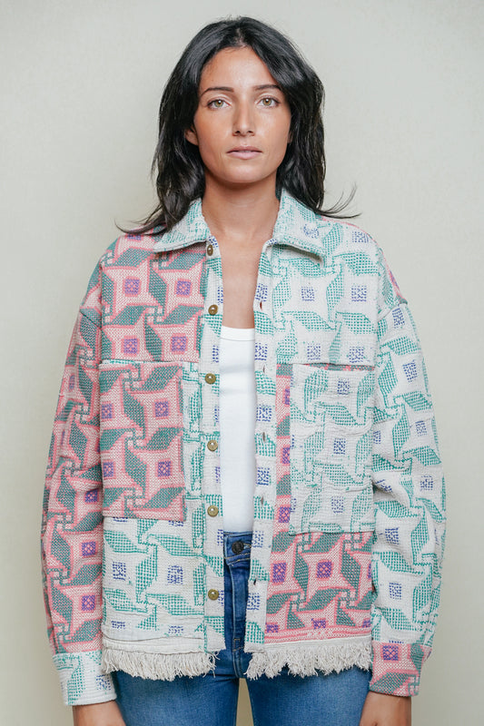 L'ÎLE BLEUE - Gilet Kantha Lahori Patchwork 1