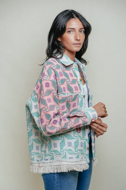 BLUE ISLAND - Kantha Lahori Patchwork Vest 1