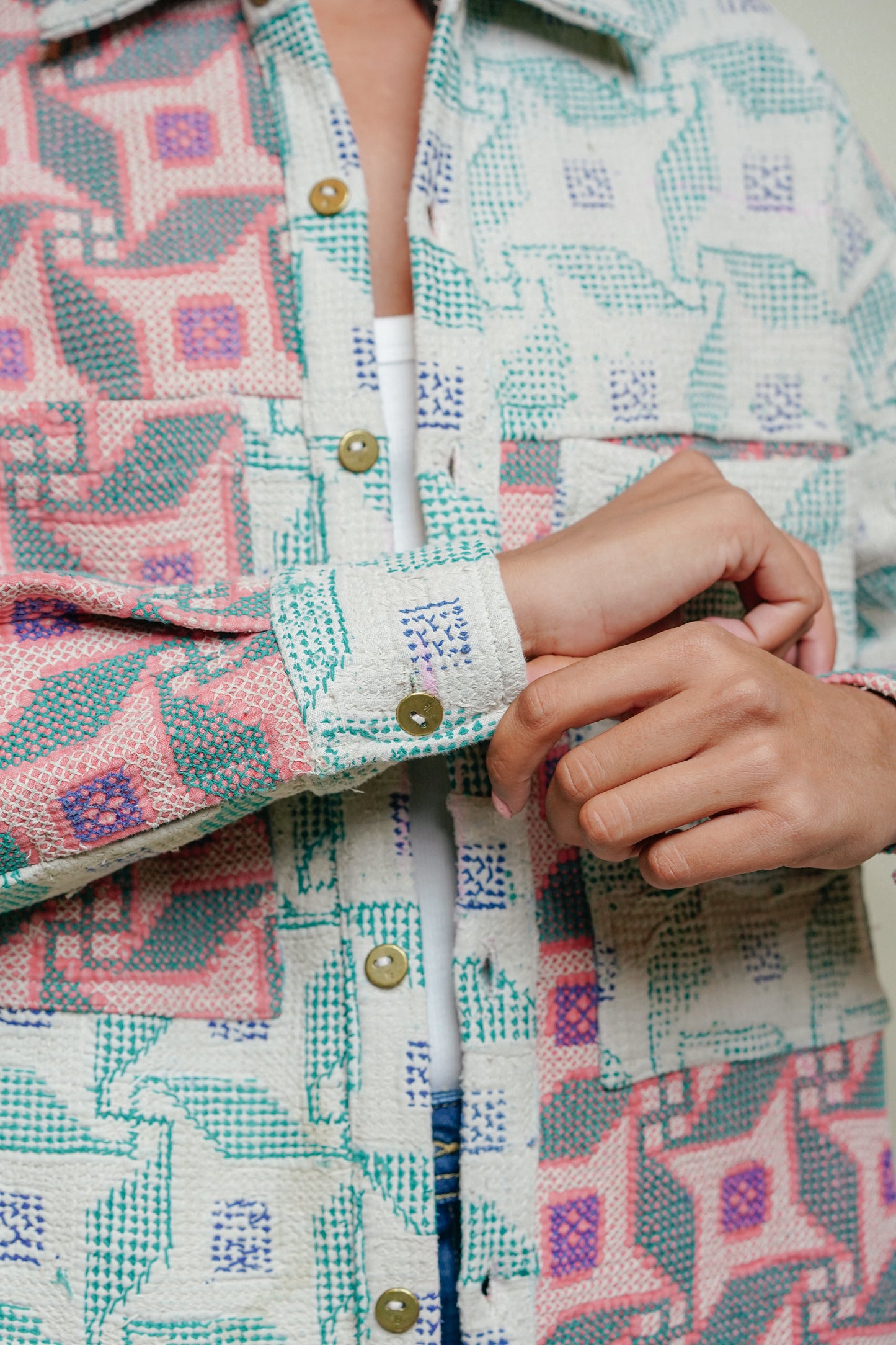 BLUE ISLAND - Kantha Lahori Patchwork Vest 1