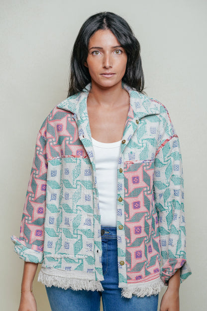 BLUE ISLAND - Kantha Lahori Patchwork Vest 1