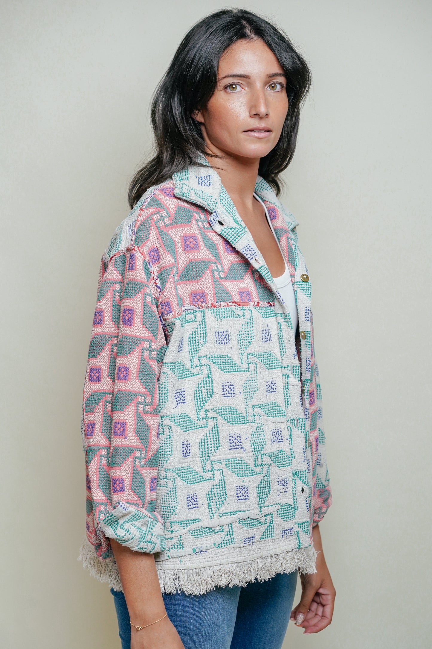 BLUE ISLAND - Kantha Lahori Patchwork Vest 1