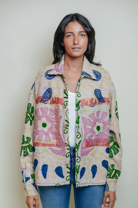 L'ÎLE BLEUE - Veste Kantha Suzani 16