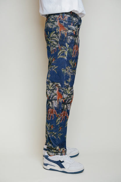 L'ÎLE BLEUE - Pantalon Cosmo Jungle