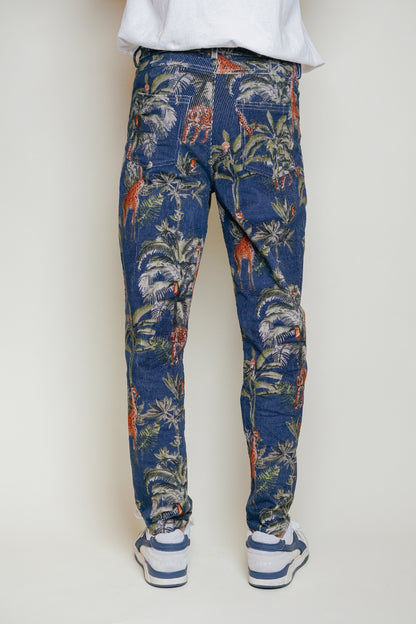 L'ÎLE BLEUE - Pantalon Cosmo Jungle