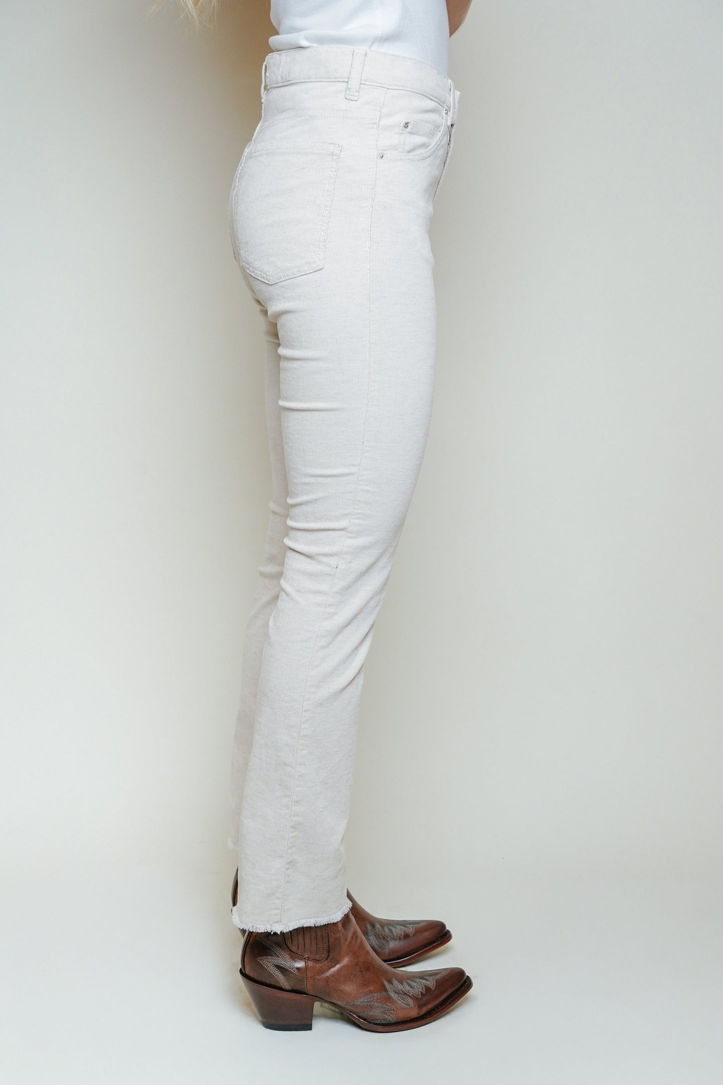 ACQUAVERDE - Jean Cara Velours Côtelé Natural